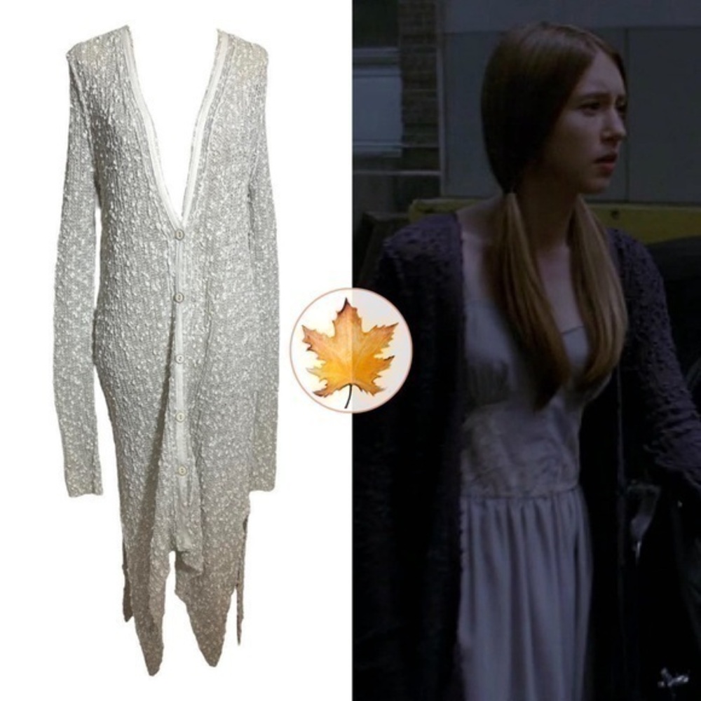 Free People • Boucle Knit Duster Long Cardigan Cream S ASO Zoe Benson